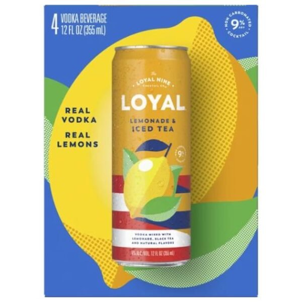 Loyal Lemonade Iced Tea Vodka Cocktail, 4-PACK (4 x 12 fl oz) | Mixers